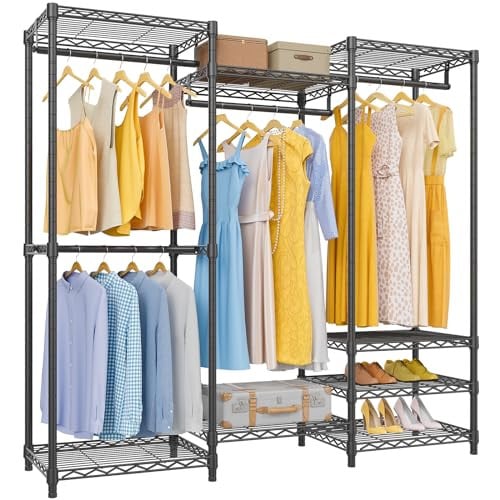 VIPEK V5 Medium Portable Closet Wardrobe with 4 Hang Rods & 8 Shelves