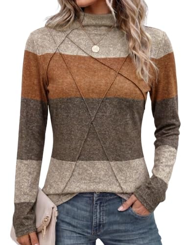 WIHOLL Long Sleeve Slim Fit Mock Neck Shirts Deal