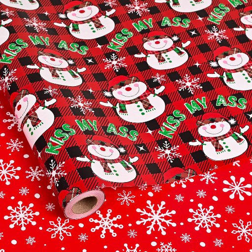 Inappropriate Reversible Christmas Wrapping Paper Roll 100'