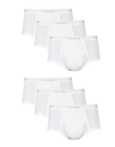 Hanes Men's Value Pack White Briefs, 6 Pack