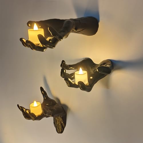3-Piece Halloween Creepy Hands with Candles Decor Set Deal