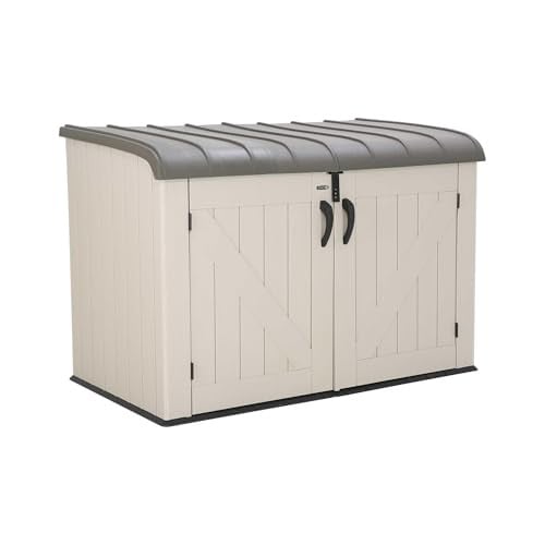 LIFETIME Large Horizontal Outdoor Deck Storage Box 561 Gallon Capacity Deal