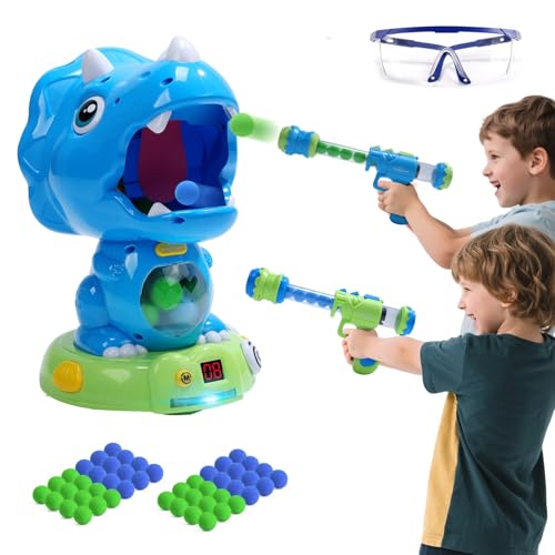EagleStone Moveable Dinosaur Shooting Toys with 2 Air Pump Guns, 48 Balls Deal