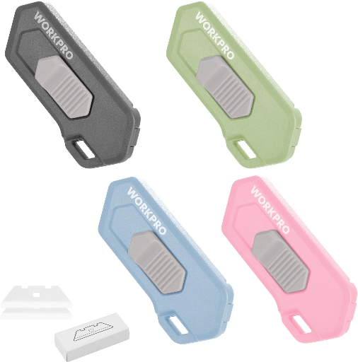 WORKPRO Ceramic Safety Box Cutter 4-Pack