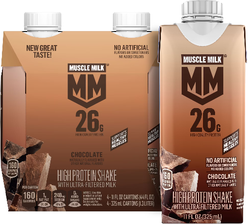 Muscle Milk 26g High Protein Shake 4-Pack + $3 Walmart Cash