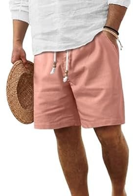Men’s Linen Shorts with Elastic Waistband