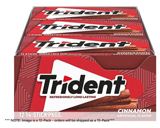 Trident Sugar-Free Chewing Gum Cinnamon 15-Pack (210 Total Pieces)