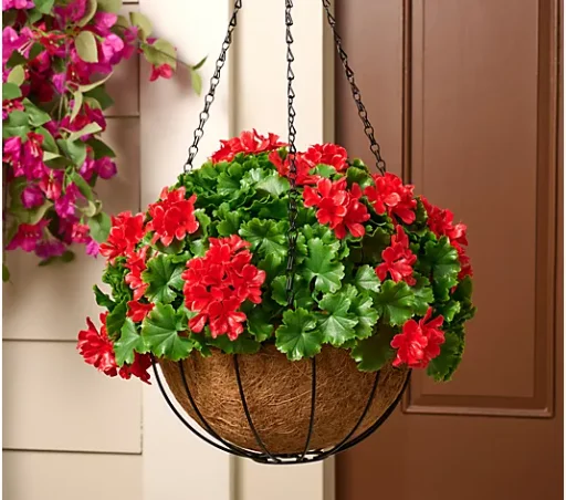 Wicker Park 17" Faux Floral Spring Hanging Basket
