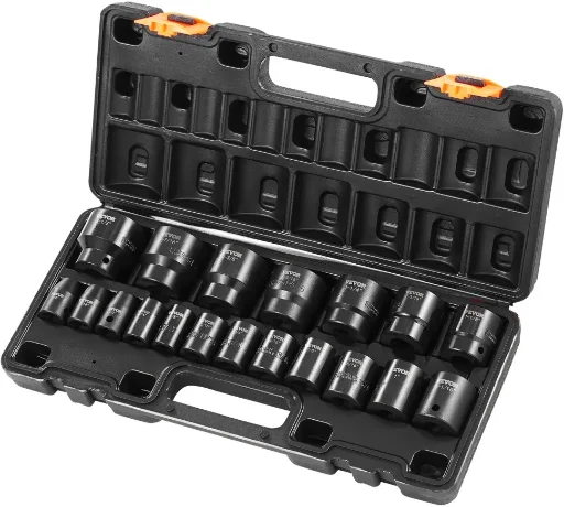 VEVOR 19-Piece 1/2" Impact Standard SAE Socket Set (3/8" to 1-1/2")