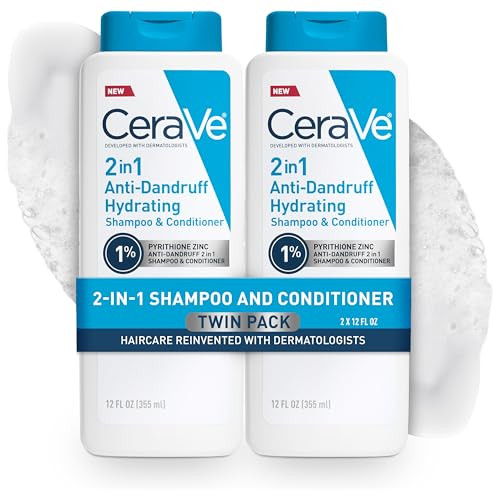 CeraVe 2-Pack 2 in 1 Anti-Dandruff Hydrating Shampoo and Conditioner Set