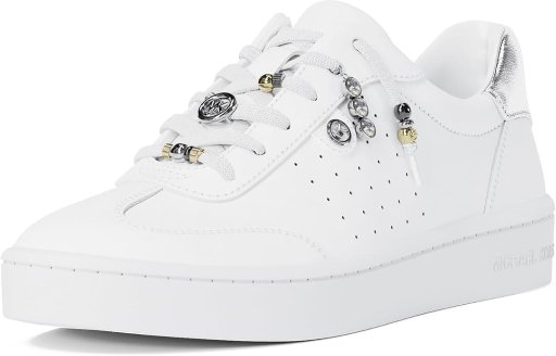 Michael Kors Women's Scotty Lace Up Sneaker, Optic White/Lace Charms