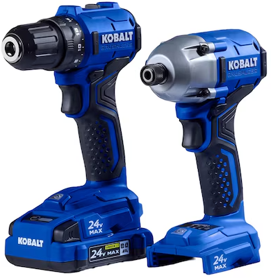 Kobalt 24-Volt Max Brushless Drill/Driver and Impact Driver 2-Tool Combo Kit with 2Ah Battery and Charger