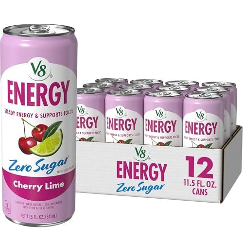 V8 Energy Zero Sugar Cherry Lime 11.5 fl. oz. Can 12-Pack Deal