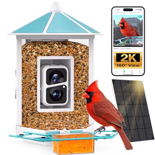 Onlyfly Smart Bird Feeder with 2K AI Camera Solar Powered