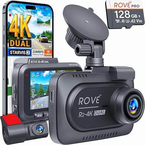 ROVE R2-4K DUAL Dash Cam Front and Rear STARVIS 2 Sensor Deal