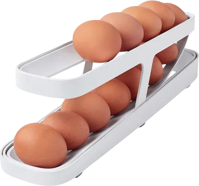 Titan Space-Saving Two-Tier Rolling 14-Egg Storage Dispenser & Organizer