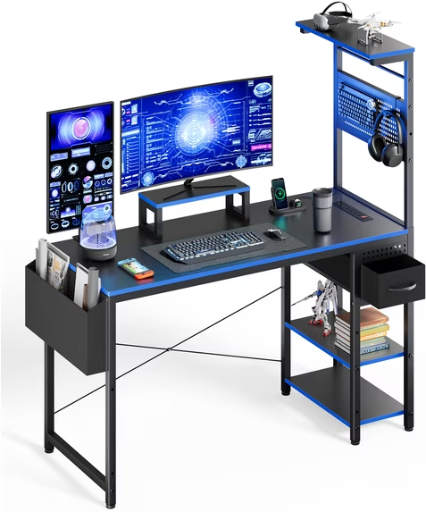 Upgo 47" Gaming Desk with Adjustable Storage Rack & LED Lights Deal