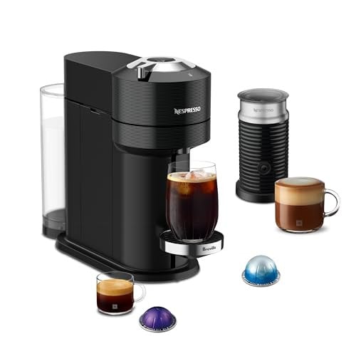 Nespresso Vertuo Next Premium Coffee & Espresso Maker by Breville w/ Aeroccino Milk Frother (Black)