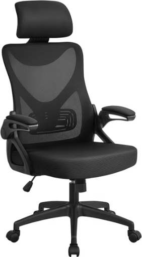 Alden Design High Back Ergonomic Mesh Office Chair w/ Adjustable Padded Headrest (Black) Deal