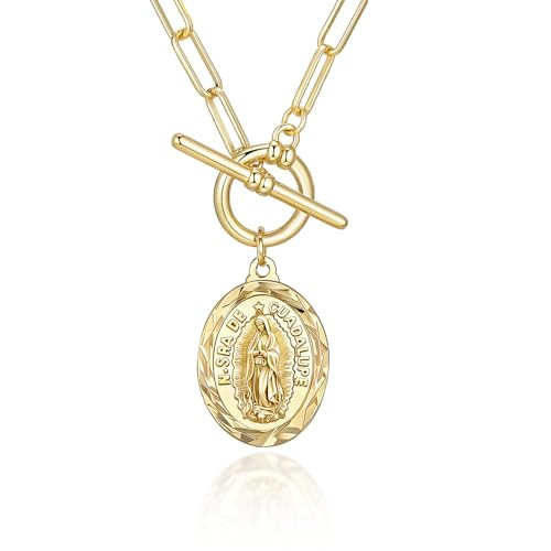  Gold Mary Necklace - 14k Gold Plated  