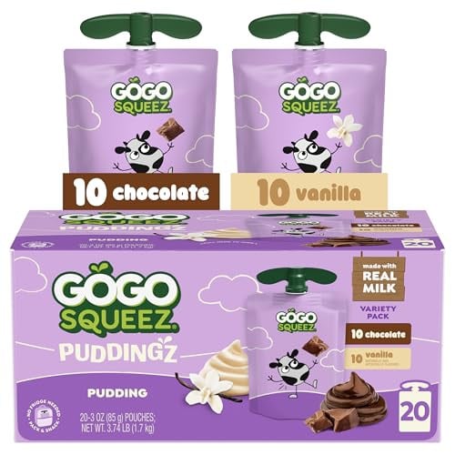 GoGo squeeZ PuddingZ Variety Pack, 3 oz. Pouches (Pack of 20) Deal