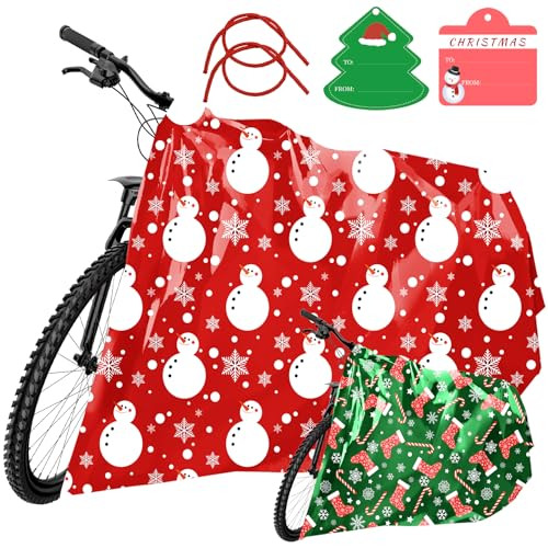 TranquilBliss Large Christmas Gift Bags with Tag & Tie - 2 pack