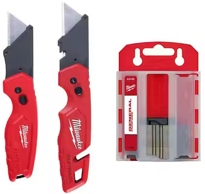 Milwaukee FASTBACK Folding Utility Knife Set (2-Piece) with Utility Blade (50-Pack) Deal