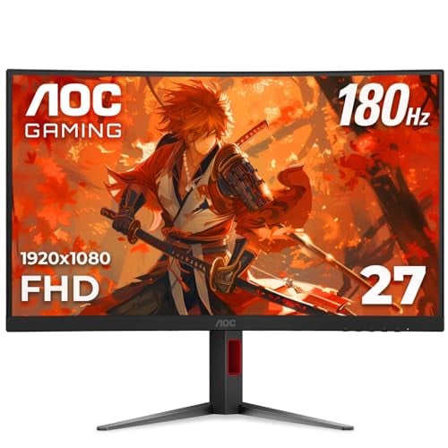 AOC C27G4H 27" Curved Gaming Monitor, FHD 1080p, 180Hz Deal