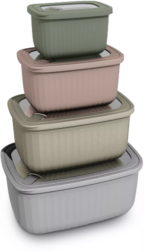 Art & Cook 8-Piece Rectangle Bowl Set w/ Lids Deal