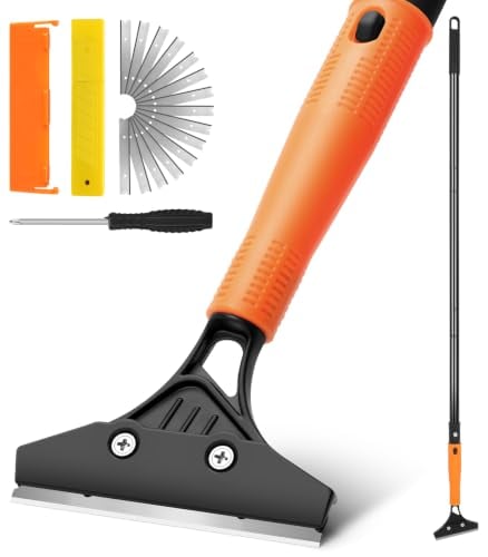 Heavy Duty Floor Scraper with Long Handle 4 Inch Razor Blade Deal