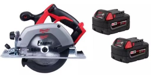 Milwaukee M18 18V Lithium-Ion Cordless 6-1/2 in. Circular Saw w/ (2) M18 5.0 Ah Batteries Deal