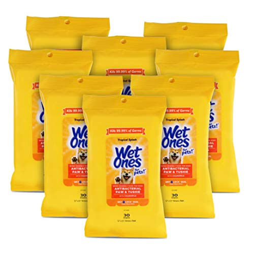 Wet Ones for Pets Paw & Tushie Dog Wipes With Chamomile 8-Pack, 30 Count, 8,240 Wipes