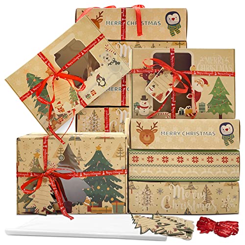 Brown Christmas Cookie Boxes 12-Pack