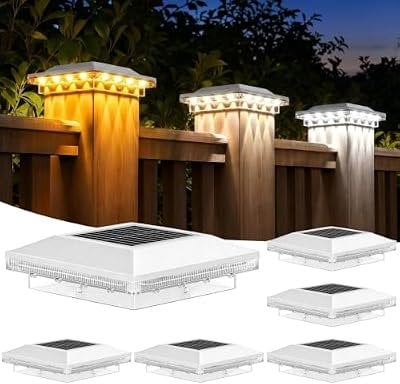 Solar Post Cap Lights Outdoor 6-Pack