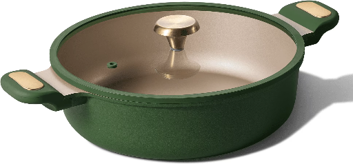 Carote 4.5 QT Shallow Dutch Oven with Lid, Green