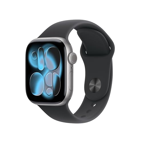 Apple Watch Series 11 GPS + Cellular 42mm Smartwatch with Space Gray Aluminum Case with Black Sport Band - S/M