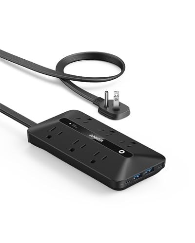 Anker Flat Plug Power Strip w/ 6x AC & 4x USB