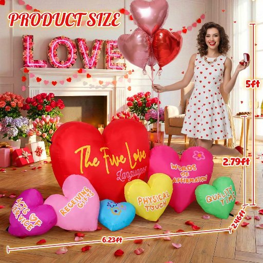 KISSUNY Valentines Inflatables Outdoor Decor