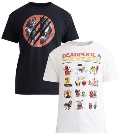 Deadpool & Wolverine Men's Cotton Graphic Tee 2-Pack