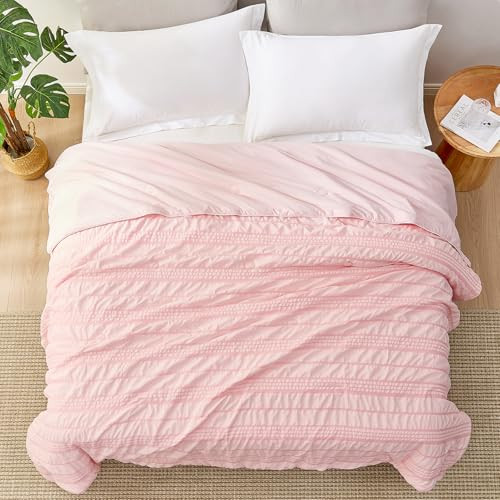 Cozy Bliss Seersucker Cooling Comforter Queen Size