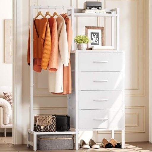 Yoobure Metal Dresser with Hanging Rack & 4-Drawers 44" Deal