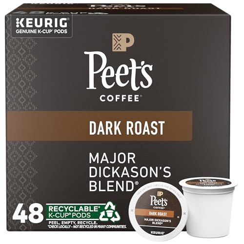 Peet's Coffee Dark Roast Single Serve Coffee Pods - Major Dickason's Blend 48 Count