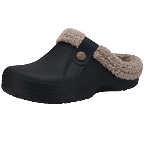 Faux Fur-Lined Clogs with Memory Foam