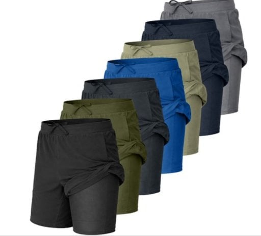 3-Pack Men's 2-in-1 Quick Dry Active Shorts Deal