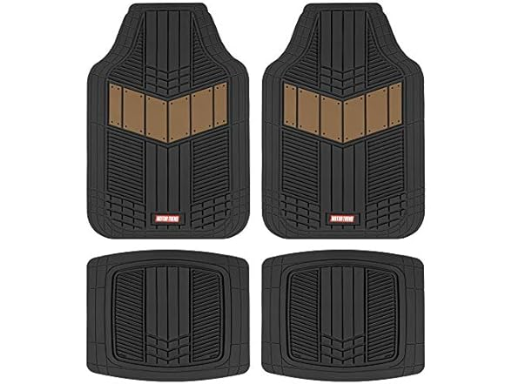 Motor Trend DualFlex Rubber All Weather Waterproof Universal Car Floor Mats (4-Piece, Two Tone)
