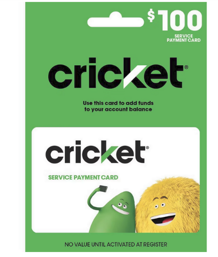 Cricket Wireless Prepaid $100 Refill Card
