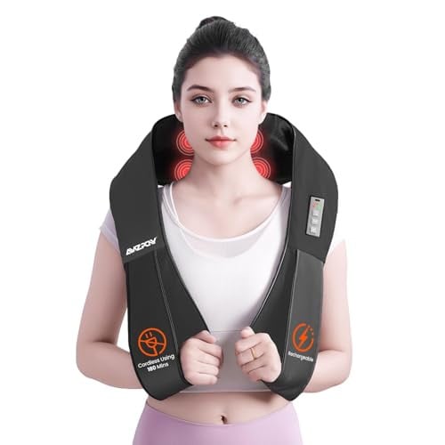 AMZPONY Cordless Rechargeable Shiatsu Deep Tissue Neck & Shoulder Massager w/ Heat Deal