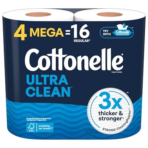 Cottonelle Ultra Clean Toilet Paper Mega Rolls 2 x 4-Pack (284-Sheets) Deal