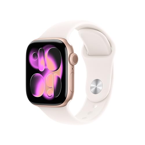 Apple Watch Series 11 GPS + Cellular 42mm Smartwatch with Rose Gold Aluminum Case w Light Blush Sport Band - S/M Deal
