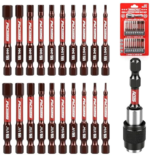 Sedy 21-Piece 2.5" Hex Head Allen Wrench Drill Bit Set
